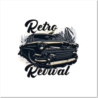 Vintage retro car. Posters and Art